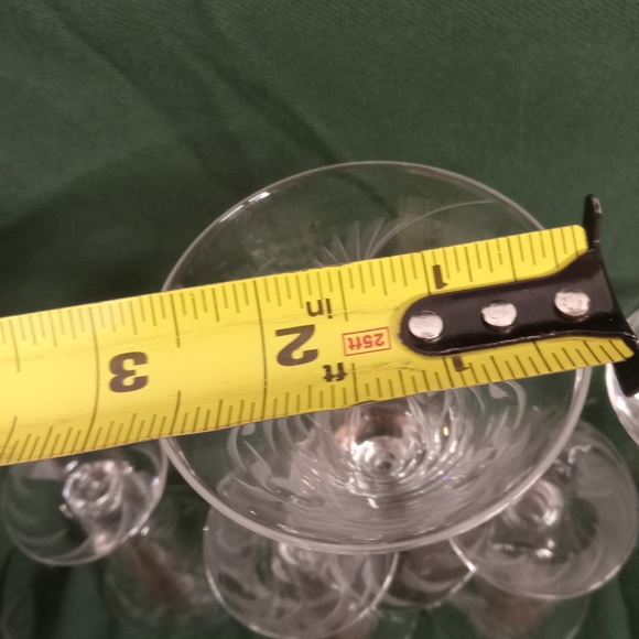 7 Vintage Duncan & Miller Crystal W/Frosty Etchings 2 oz Shot Stem Glasses - Picture 6 of 8